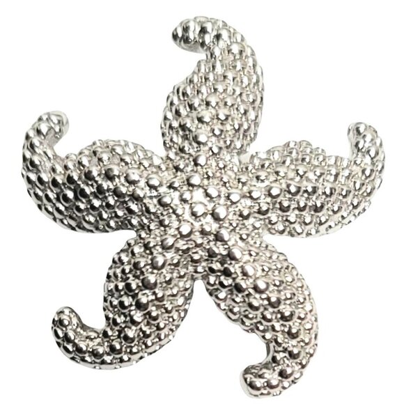 14k White Gold Starfish Brooch Pin, 3 Grams, KX1 - Picture 9 of 9